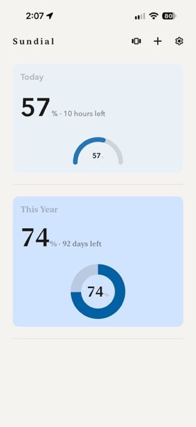 Day and year widgets.