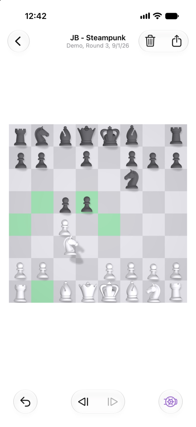 Deep Green showing eligible piece placements